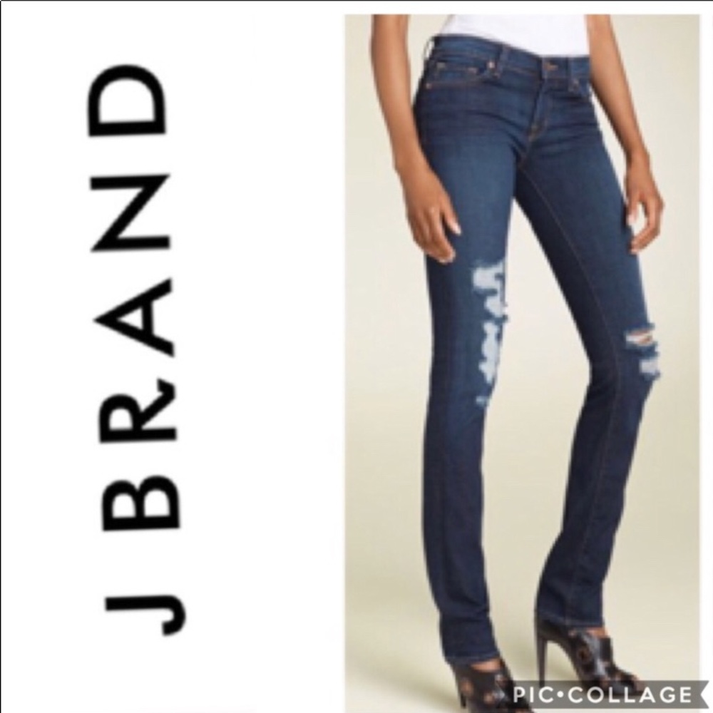 NWOT J Brand Destroyed Low Rise Pencil Leg sz 27